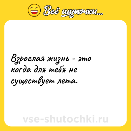 Шутка: Взрослая жизнь - это когда для тебя не существует лета.