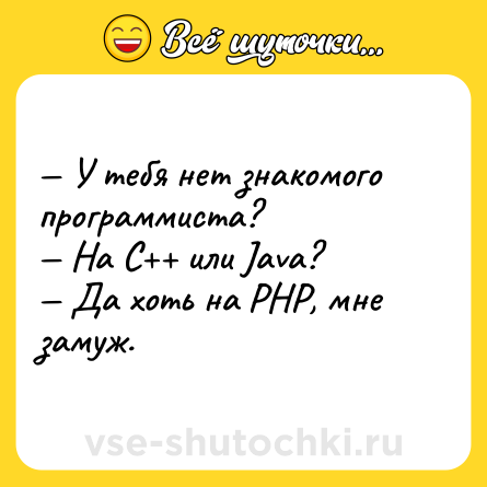 Шутка: У тебя нет знакомого программиста? На C или Java? Да хоть на PHP, мне замуж.