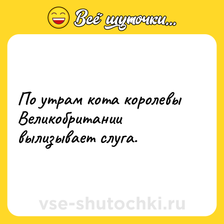 Шутка: По утрам кота королевы Великобритании вылизывает слуга.