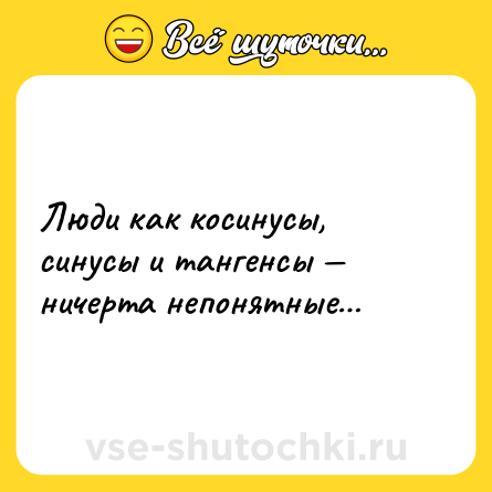 Шутка: Люди как косинусы, синусы и тангенсы — ничерта непонятные…
