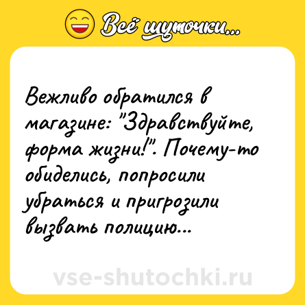 Шутка: Вежливо обратился в магазине: 
