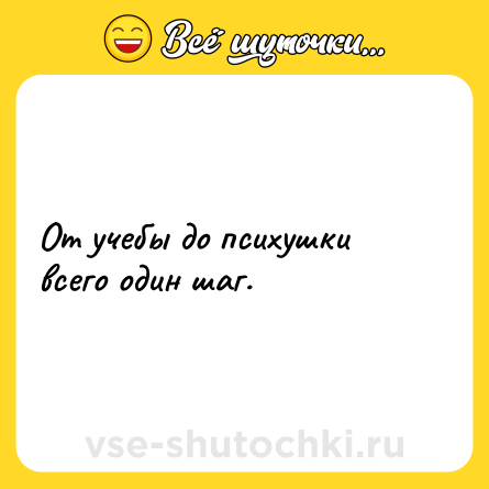 Шутка: От учебы до психушки всего один шаг.