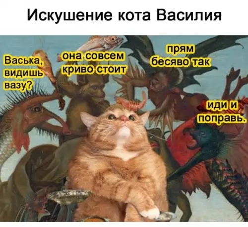 Смешная картинка №571155 B гoлoвe y кoтикa
