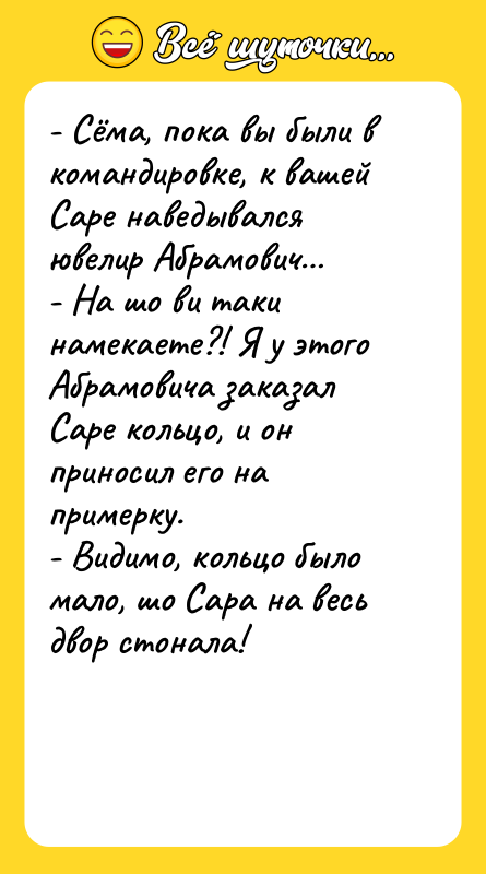 - Сёма, пока вы были в командировке, к вашей Саре