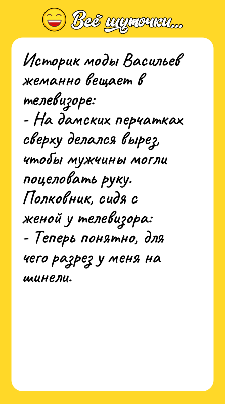 Историк моды Васильев жеманно вещает в телевизоре: - На дамских