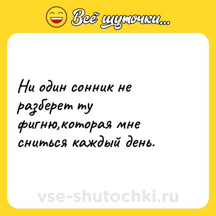 Шутка: Ни один сонник не разберет ту фигню,которая мне сниться каждый день.