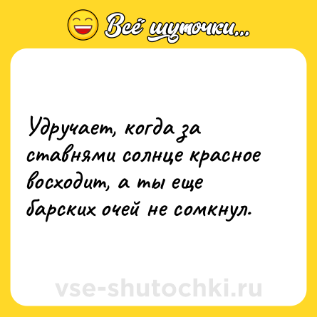Шутка: Удручает, когда за ставнями солнце красное восходит, а ты еще барских очей не сомкнул.