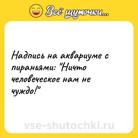 Шутка: Надпись на аквариуме с пираньями: 