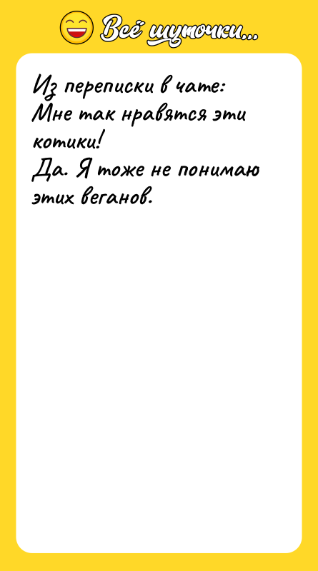 Из переписки в чате: Мне так нравятся эти котики! Да.