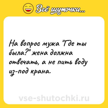 Шутка: На вопрос мужа 