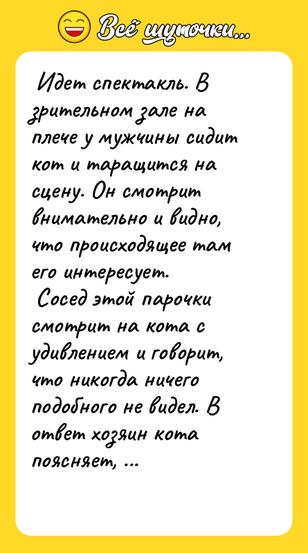 Идeт спектакль. В зрительном зале на плече у мужчины