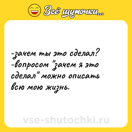 Шутка: -зачем ты это сделал? <br>-вопросом 