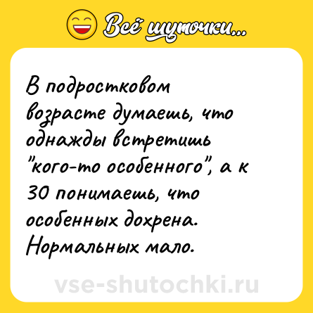 Шутка: В подростковом возрасте думаешь, что однажды встретишь 