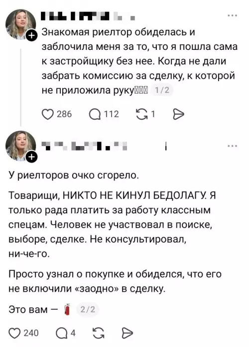 Риелтор в ярости: когда хочешь комиссию за воздух 🤡 - Знакомая риелтор обиделась и заблочила меня за то, что я
