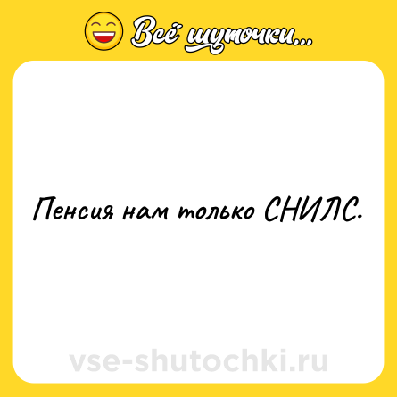 Шутка: Пенсия нам только СНИЛС.