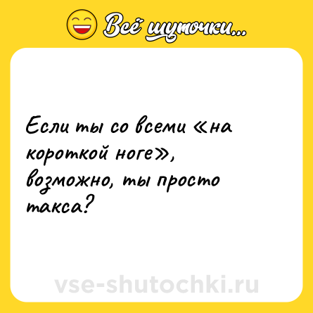 Шутка: Если ты со всеми «на короткой ноге», возможно, ты просто такса?
