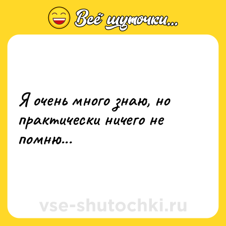 Шутка: Я очень много знаю, но практически ничего не помню...