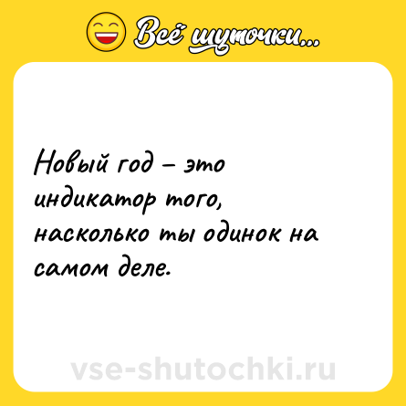 Шутка: Новый год – это индикатор того, насколько ты одинок на самом деле.