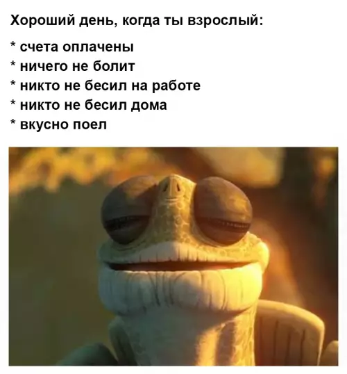 Уровень счастья: взрослый 🐢✨ - Хороший день, когда ты взрослый: счета оплачены ничего не болит