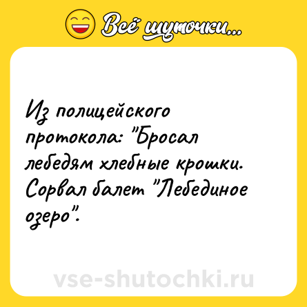 Шутка: Из полицейского протокола: 