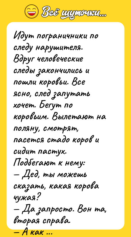 Идут пограничники по следу нарушителя. Вдруг человеческие следы закончились и
