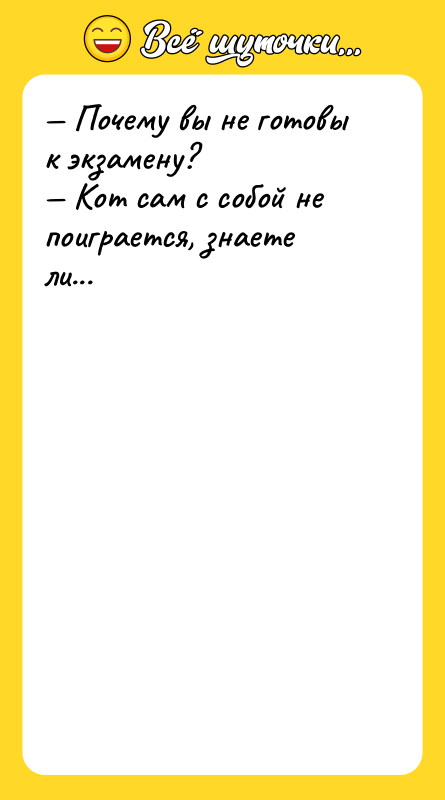 Почему вы не готовы к экзамену? Кот