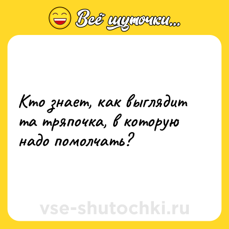 Шутка: Кто знает, как выглядит та тряпочка, в которую надо помолчать?
