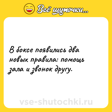 Шутка: В боксе появились два новых правила: помощь зала и звонок другу.