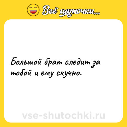 Шутка: Большой брат следит за тобой и ему скучно.