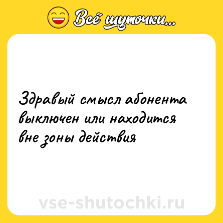 Шутка: Здравый смысл абонента выключен или находится вне зоны действия