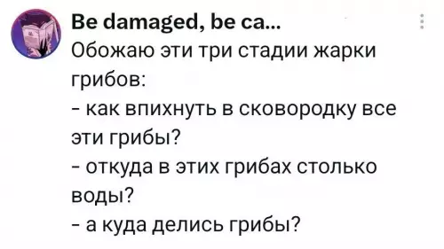 Магия грибной жарки 🍄✨ - Обожаю эти три стадии жарки грибов: - как впихнуть в
