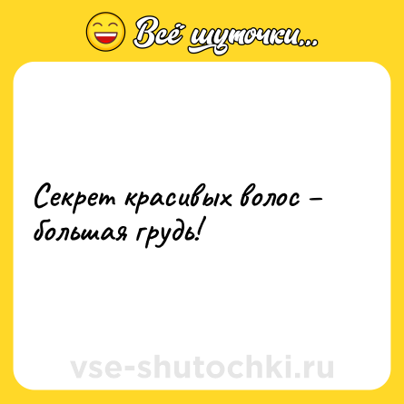 Шутка: Секрет красивых волос – большая грудь!