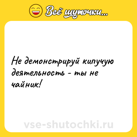 Шутка: Не демонстрируй кипучую деятельность - ты не чайник!