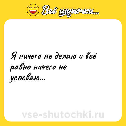 Шутка: Я ничего не делаю и всё равно ничего не успеваю...