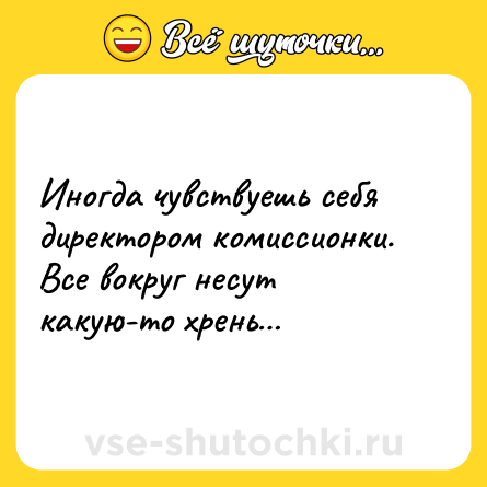 Шутка: Иногда чувствуешь себя директором комиссионки. Все вокруг несут какую-то хрень…