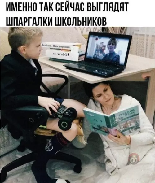 Смешная картинка №488448 Гениальная ж идея! школа, карантин