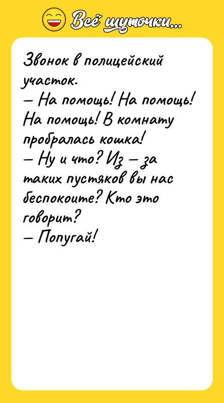 Звонок в полицейский участок. На помощь! На помощь! На