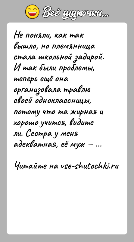 История: Не поняли, как так вышло, но племянница стала школьной задирой. И так были проблемы, теперь ещё она организовала травлю своей
