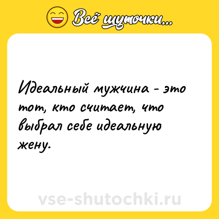 Шутка: Идеальный мужчина - это тот, кто считает, что выбрал себе идеальную жену.