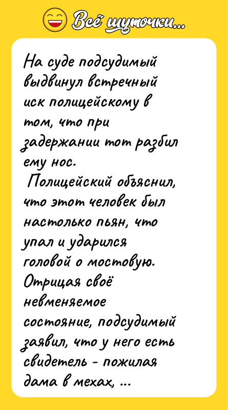 На суде подсудимый выдвинул встречный иск полицейскому в том, что