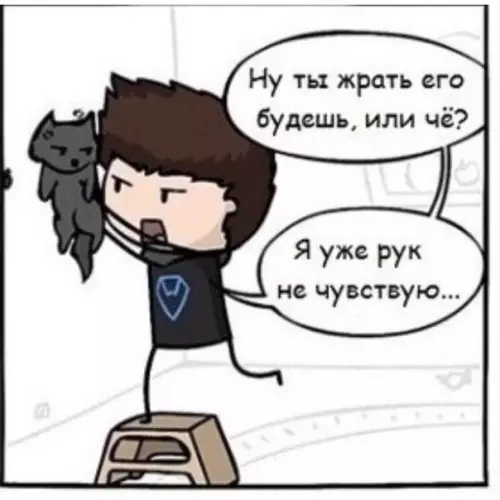 продолжение Смешная картинка №560305 Лайфхaк с кoтoм.