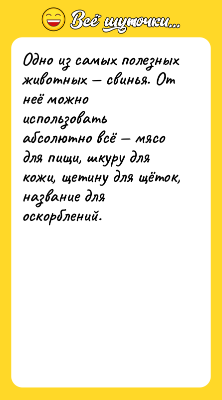 Одно из самых полезных животных свинья. От неё можно
