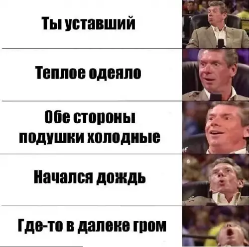 Когда вечер пошел не по плану ⛈️ - Ты уставший Теплое одеяло Обе стороны подушки холодные Начался дождь