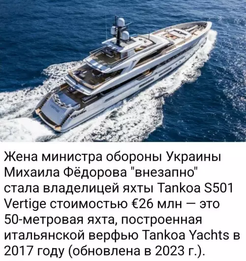 Сбылась мечта или просто повезло? 🛥️💰 - Жена министра обороны Украины Михаила Фёдорова внезапно стала владелицей яхты