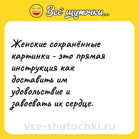 Шутка: Женские сохранённые картинки - это прямая инструкция как доставить им удовольствие и завоевать их сердце.