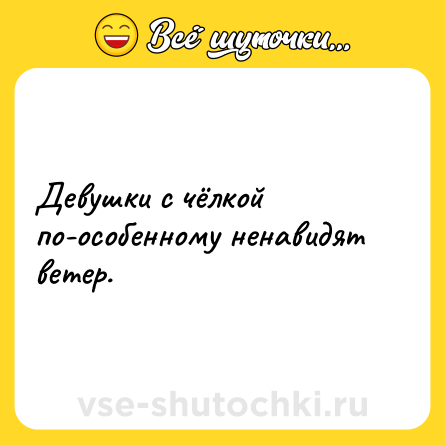 Шутка: Девушки с чёлкой по-особенному ненавидят ветер.