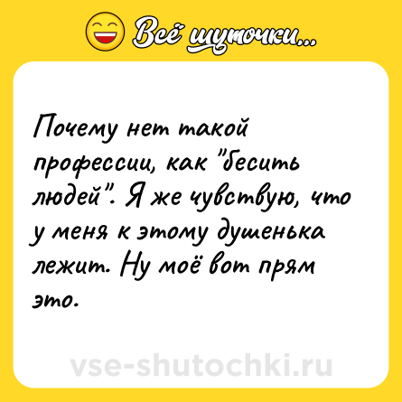 Шутка: Почему нет такой профессии, как 