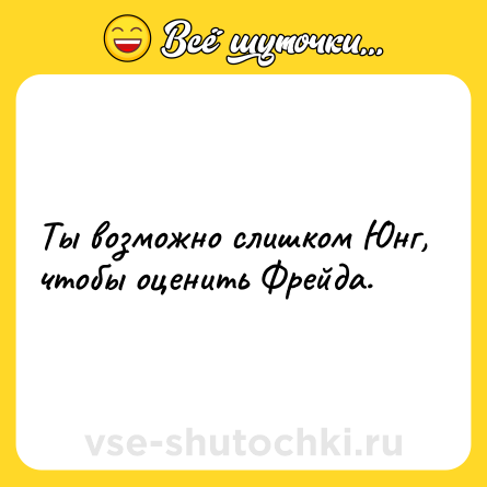 Шутка: Ты возможно слишком Юнг, чтобы оценить Фрейда.