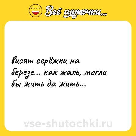 Шутка: висят серёжки на березе… как жаль, могли бы жить да жить…