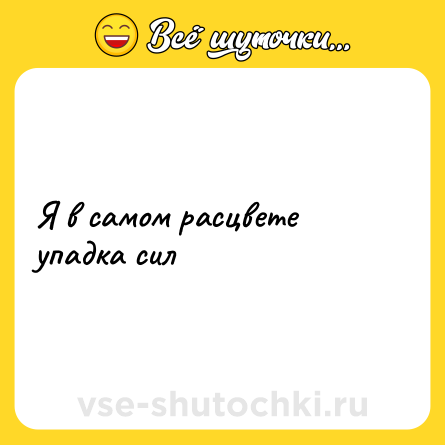 Шутка: Я в самом расцвете упадка сил